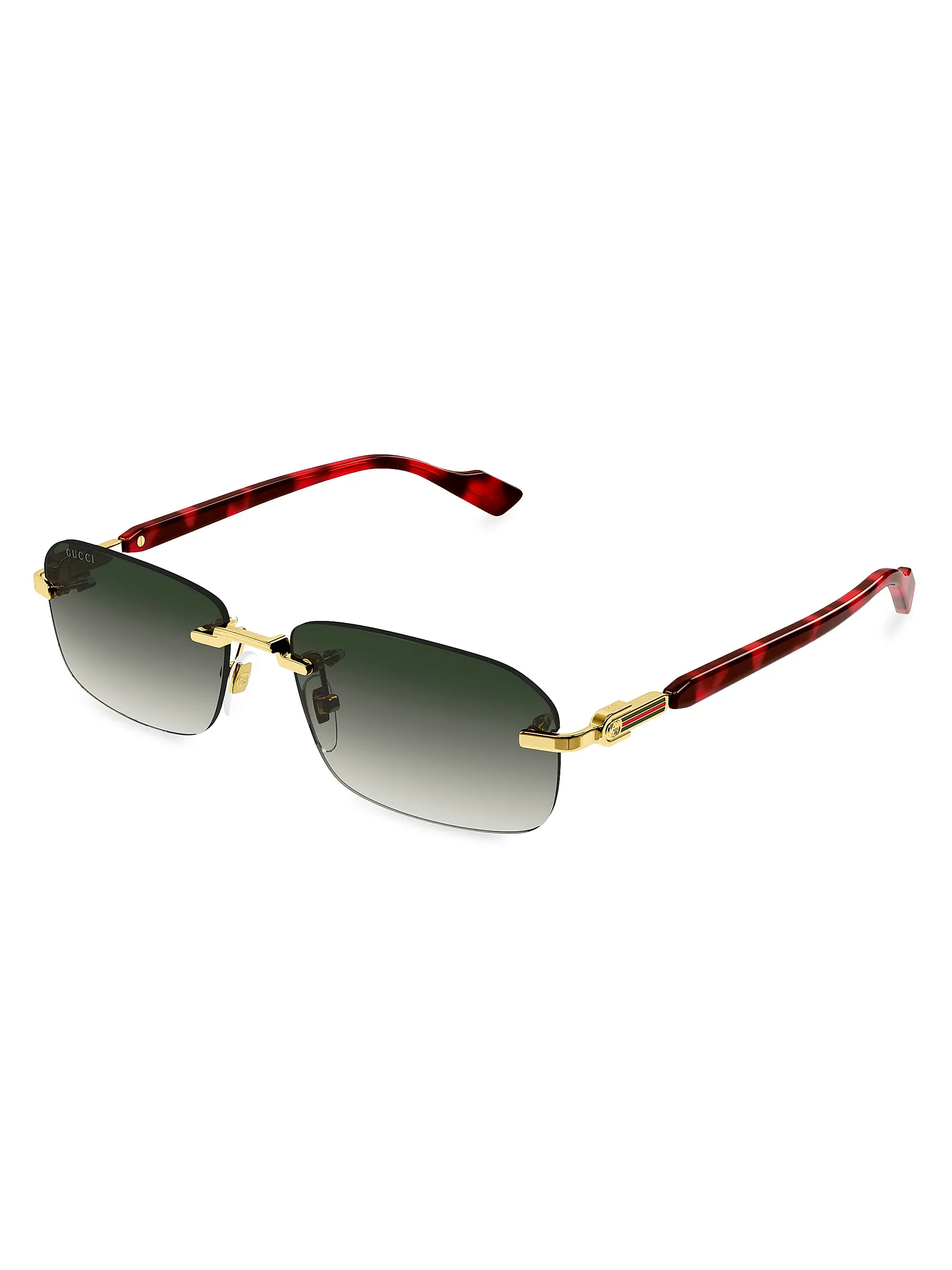 Gucci 125th Street 56MM Rectangular Sunglasses | Saks Fifth Avenue