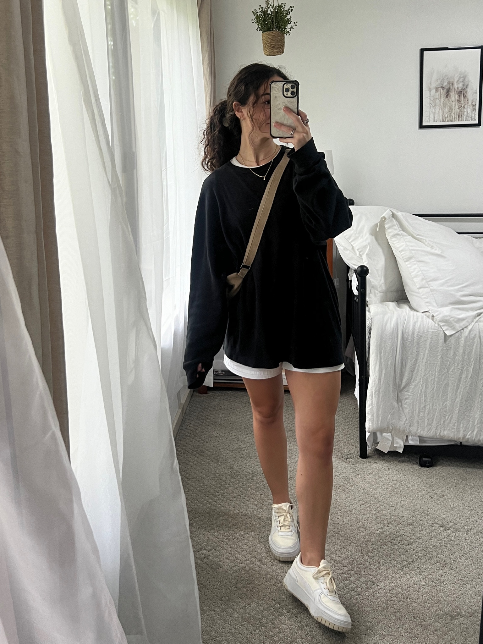 saturday ootd - getting coffee & running errands! Wearing my husbands abercrombie shirt & these shorts are a few yrs old from aritzia but linking super similar pairs ! 

#LTKfindsunder50 #LTKstyletip #LTKfindsunder100