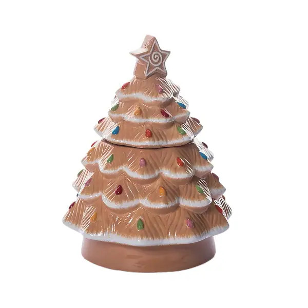 Transpac 10.31 in. Holiday Gingerbread Tree Cookie Jar - Multi | Bed Bath & Beyond