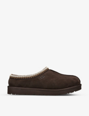 Tasman contrast-stitch suede and shearling slippers | Selfridges