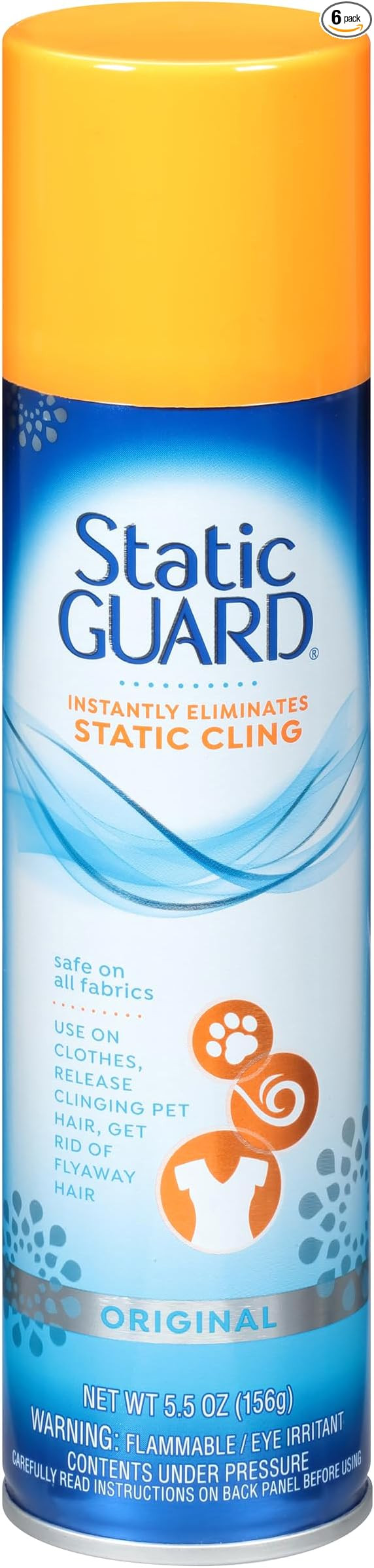 Static Guard Fabric Spray, Original Scent, 5.5 Ounce Can | Amazon (US)