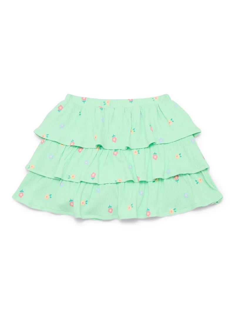 Wonder Nation Little Girls Tiered Scooter Skirt, Sizes 4-10 | Walmart (US)