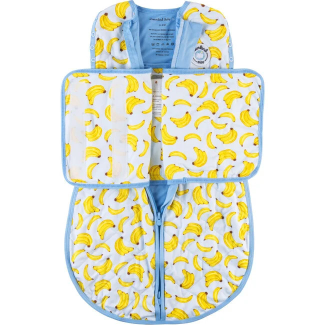 Swaddles | Bamboo Swaddle, Banana (Blue, Size 0-6M) Dreamland Baby | Maisonette | Maisonette