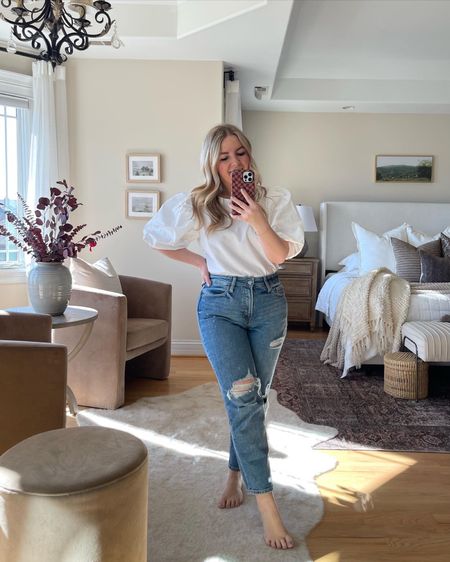 SALE ALERT 🚨 my jeans are 40% off and so good! High rise, stay up and so flattering! Wearing size 6. 

Jeans, denim, top, spring outfit, vacation outfit, Nashville outfit, Amazon, Target, Old Navy, sale alert, favorite, style, high waist jeans, ripped jeans, mom jeans, straight jeans, 

#LTKstyletip #LTKGiftGuide #LTKsalealert