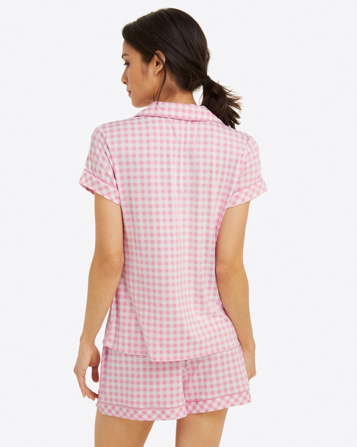 Sara Pajama Set in Light Pink Gingham | Draper James (US)