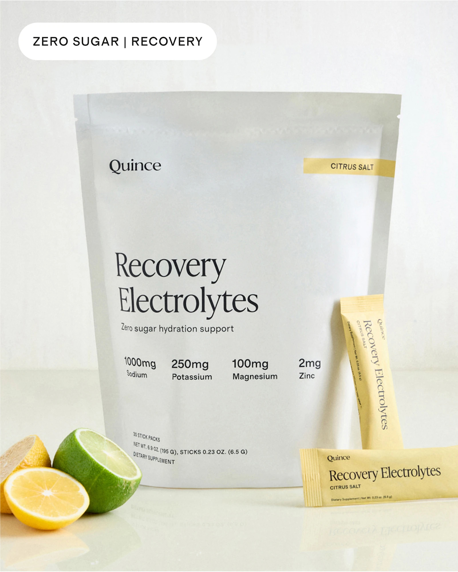 Recovery Electrolyte Zero Sugar Drink Mix | Quince