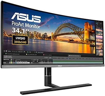 ASUS ProArt PA34VC 34" Curved Monitor Uwqhd 100Hz HDR-10 IPS Eye Care TB3 DP 1.2 HDMI 2.0B, Black | Amazon (US)