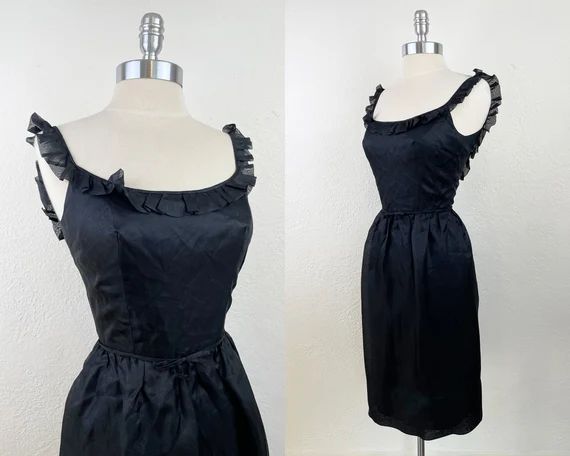 Chic Vintage 60s Little Black Dress by Lanz/ 1960s Black - Etsy | Etsy (US)