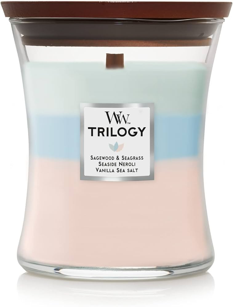 WoodWick Medium Hourglass Candle, Oceanic - Premium Soy Blend Wax, Pluswick Innovation Wood Wick,... | Amazon (CA)