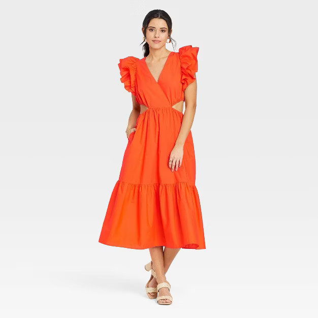 Women's Flutter Sleeveless Cut Out Dress - A New Day™ | Target