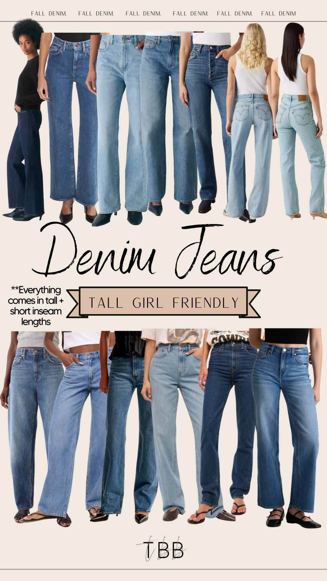 Rounded up my most worn denim (not all but 90%) Sizing below: 

Aritzia: I wear my true size 27 tall.  

Levis: I wear my true size 27x34 in the loose.  The loose jeans are supposed to run loose so if you don't want them super loose size down.  The Ribcage jeans do run tighter.  I had to size up to 28x34 because I don't have much of a waist and I am more square torso shaped. 

Gap: Runs oversized. I still get my true size 27 long. 

Abercrombie: 
- Low loose: i size down to 26 extra long
- 90's Relaxed: I wear my true size 27 extra long but sometimes the longs are long enough in some washes
- High rise loose: I wear my true size 27 extra long but these jeans do run loose on me so if you want a more fitted jean around the waist then size down
- 90's straight: I get my true size 27 extra long

Quince: these are such a good pair of everyday stretchy jeans AND at a good price!! They have the most stretch out of all of these jeans. 3 inseam lengths.  I wear my true size 27x30.  They are supposed to be kind of cropped but I ca still wear booties with them for fall and winter!


tall sizes, jeans, tall girl jeans, denim 

 

#LTKSeasonal