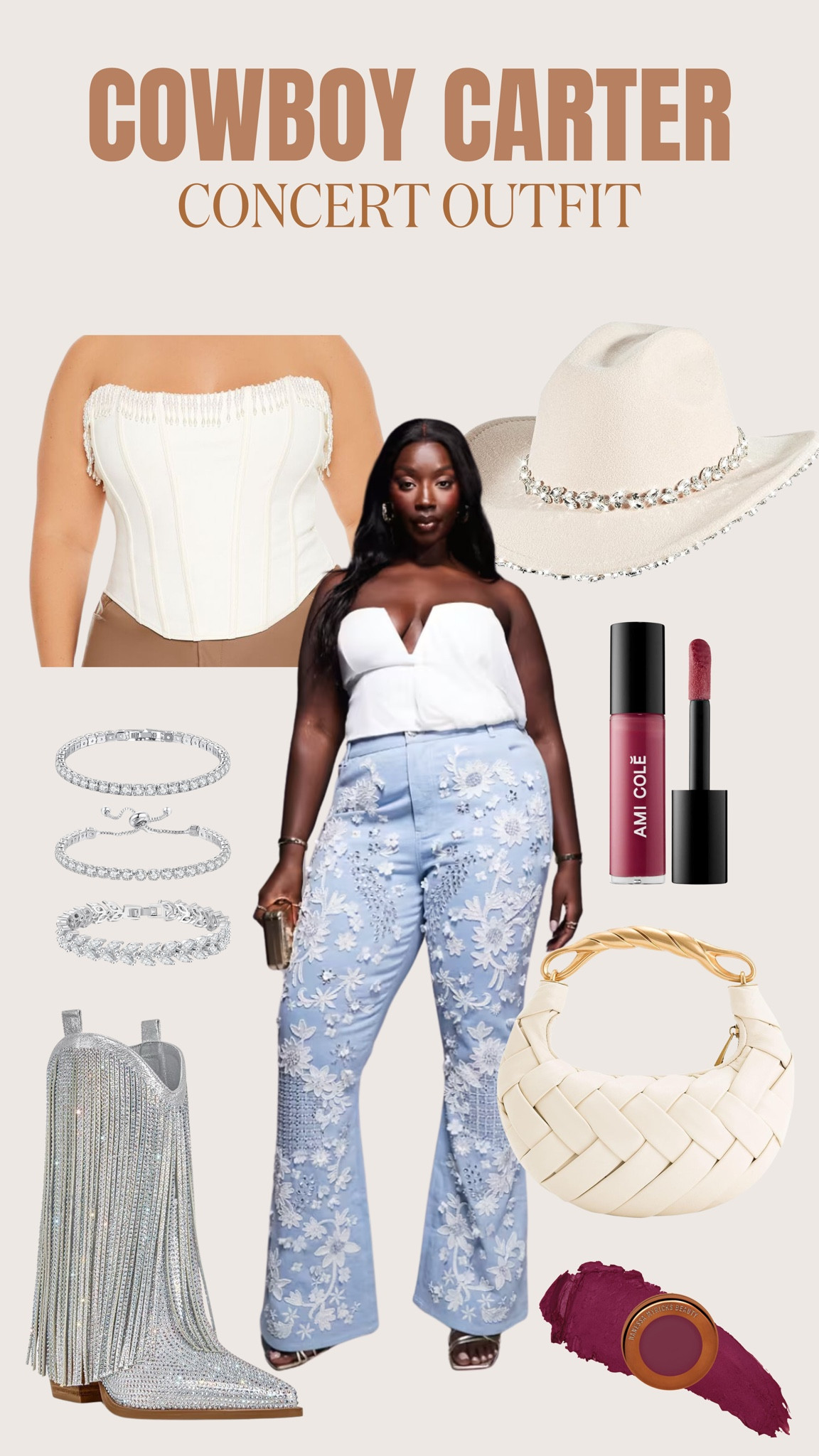 Who else is going to see Queen B in concert?! Here’s some outfit inspo for my Cowboy Carter girlies.🤍🙌✨

Plus size, fashion, Beyoncé, country concert, concert outfit inspo, jeans, denim, silver outfit  

#LTKPlusSize #LTKParties #LTKFindsUnder100