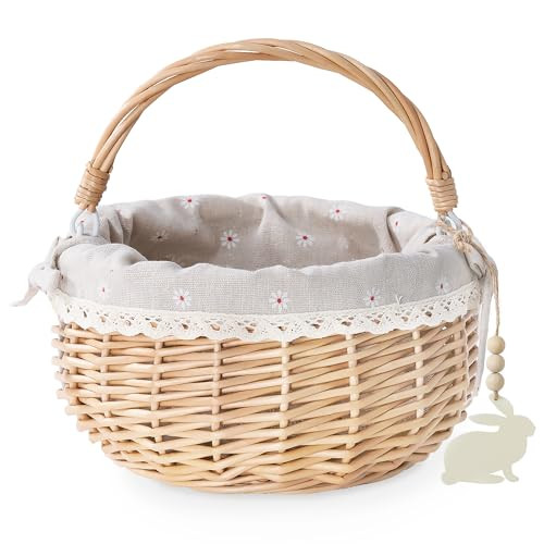 Easter Baskets for Kids, Large Personalized Wicker Easter Basket Empty with Handle, Basket Tags, ... | Amazon (US)