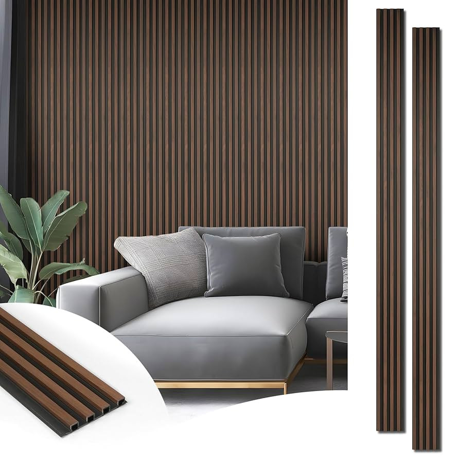 Art3d 8-Pack WPC Wood Slat Wall Panel for Interior Décor, 3D Wood Fluted Acoustic Wall Paneling ... | Amazon (US)