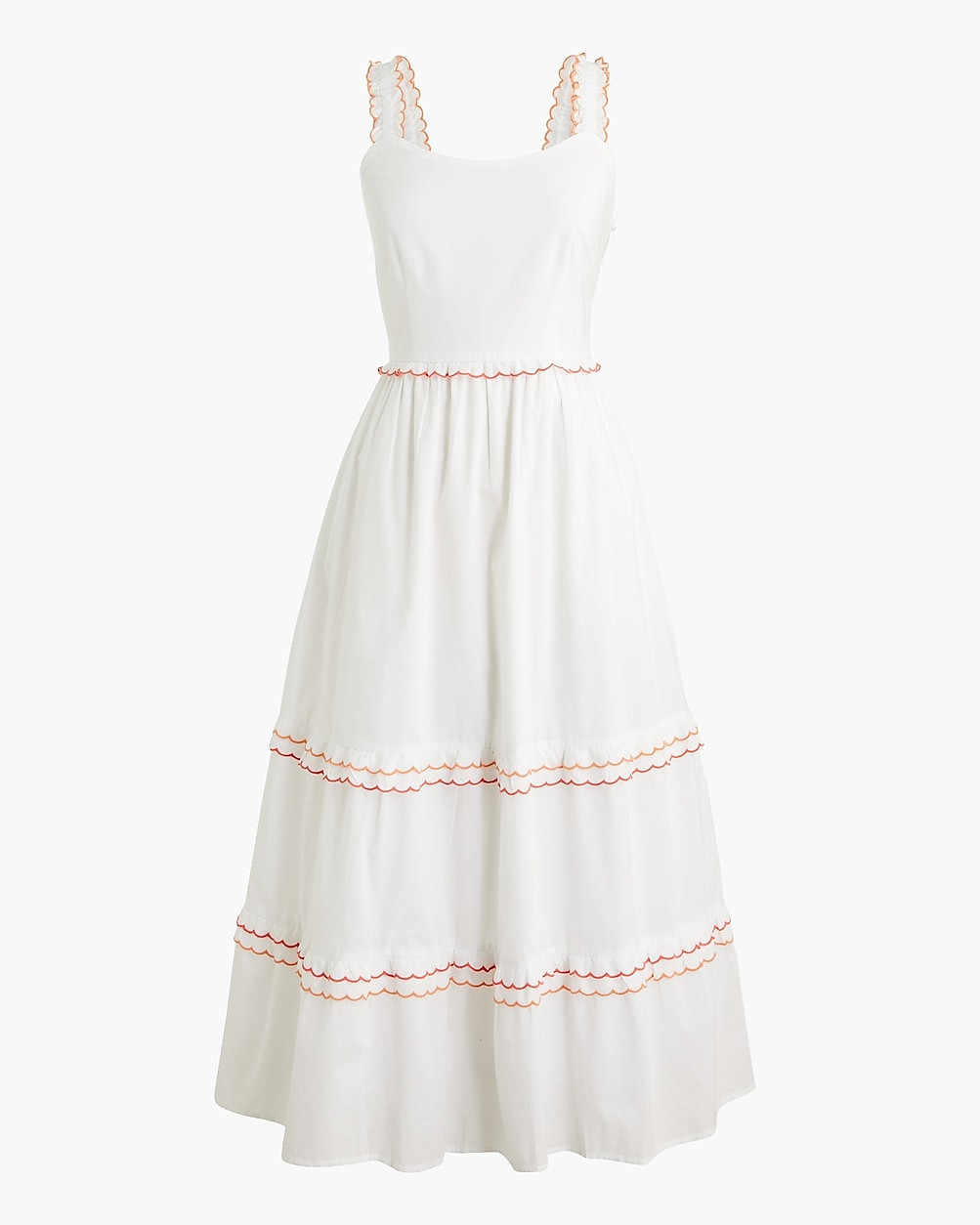 Petite scalloped-trim midi dress | J.Crew Factory