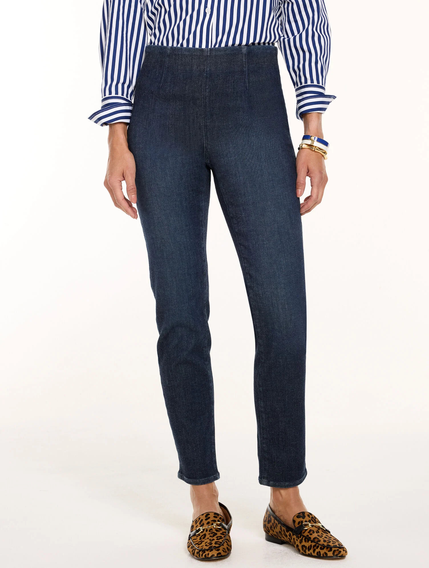 Slim Ankle Pull-On Travel Jeans - Emmy Wash | Talbots