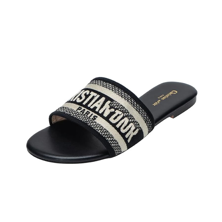 Slipper Sandals for Women's Canvas Thick Sole Slipper Sandals Comfortable Open Toe Summer Beach S... | Amazon (US)