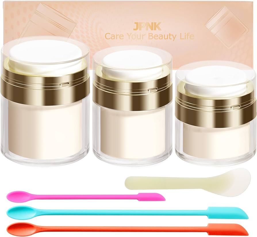 JPNK Airless Pump Bottles Empty Cosmetic Container with Silicone Spatula Set for Creams Gels Loti... | Amazon (US)