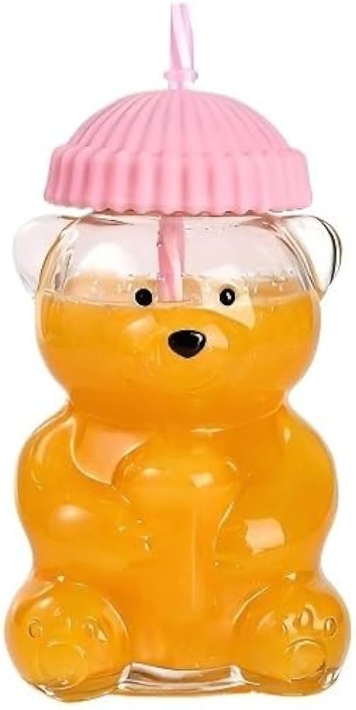 Glass Bear Mug, Bear Mug with Straw and Lid 20 oz High Borosilicate Bear Glass Smooth Edge for Co... | Amazon (US)