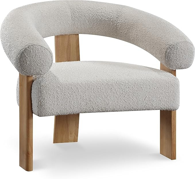 Meridian Furniture 496Cream Winston Collection Mid-Century Modern Boucle Fabric Upholstered Accen... | Amazon (US)