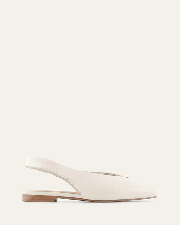 ASHLEE DRESS FLATS OFF WHITE LEATHER | Jo Mercer (AU)
