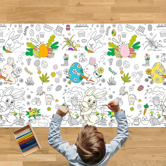 Spring Easter Coloring Book for Kids: 72x30 Inch Activity Poster Crafts, Classroom Game, Spring a... | Amazon (US)