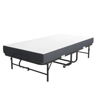 3.7" Memory Foam Mattress Twin Folding Bed - Portable For Small Spaces, Metal Frame, 75" X 38", Comfortable Guests, Strong Easy Store | Wayfair North America