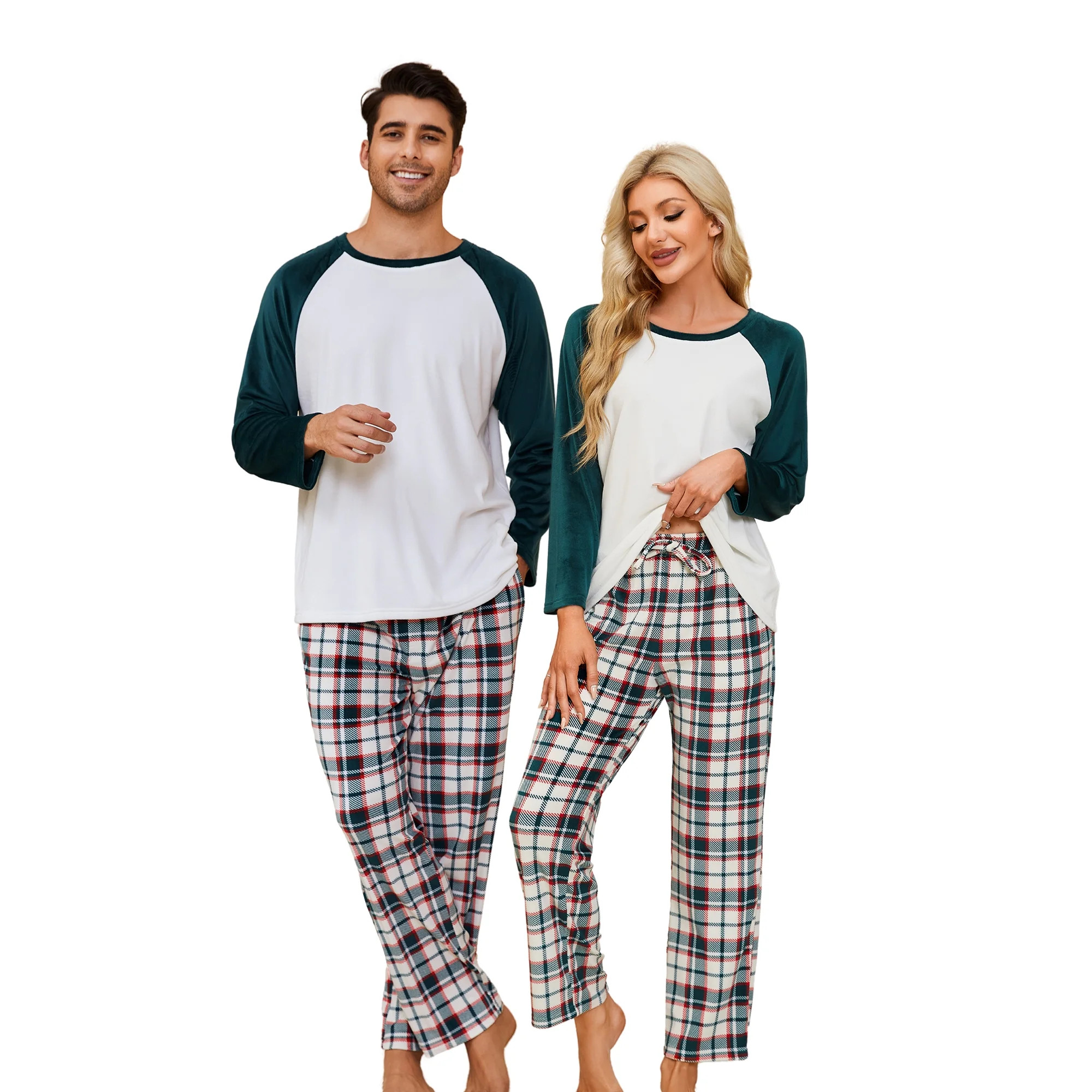 U2SKIIN Matching Pajamas for Couples, Plaid Ultra Soft Pullover Pjs Set for Men Warm Loungewear... | Walmart (US)