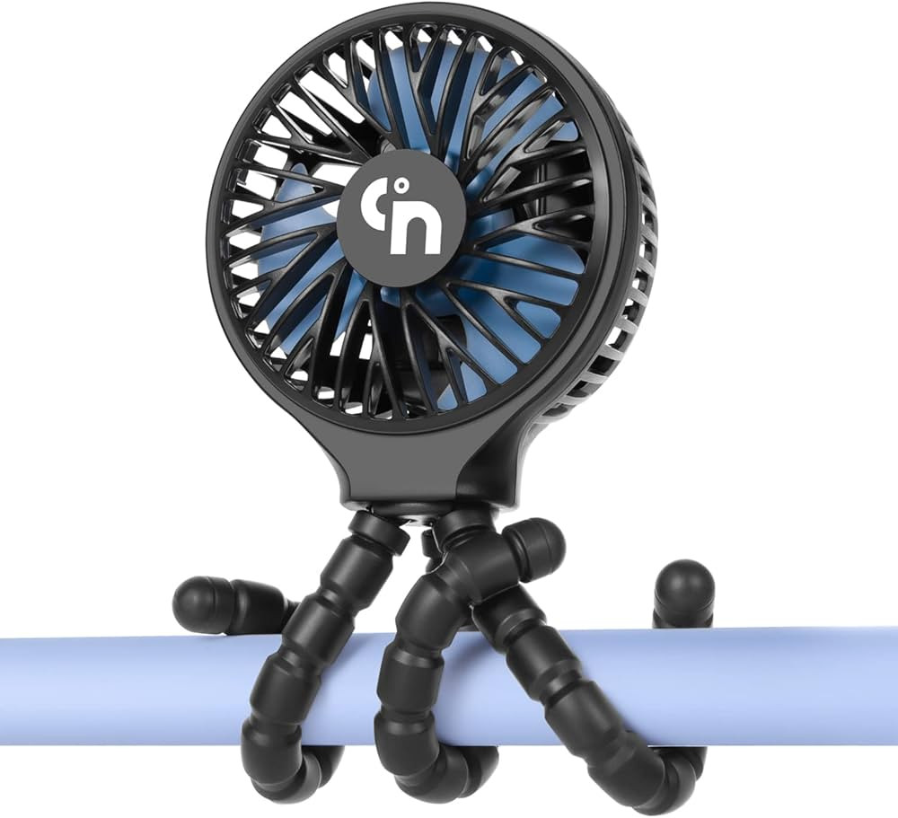 WiHoo Stroller Car Seat Baby Fan with Flexible Tripod,3 Speeds Rechargeable Clip on USB Battery O... | Amazon (US)