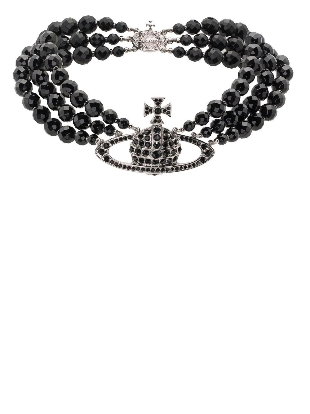 Vivienne Westwood Messaline Orb three-row chocker - Black | Farfetch Global