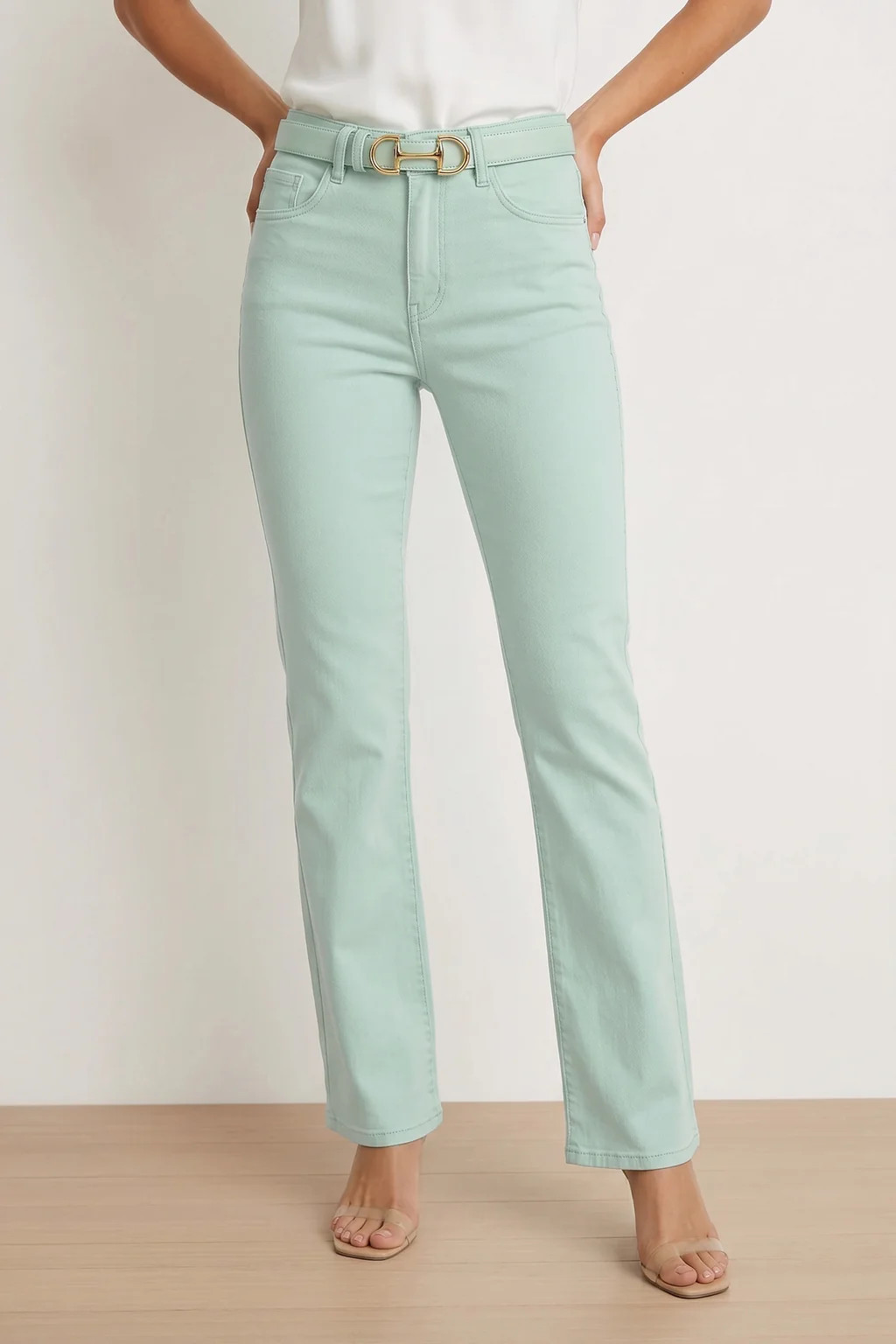 Aria Flare Jean - Mint | The Noli Shop