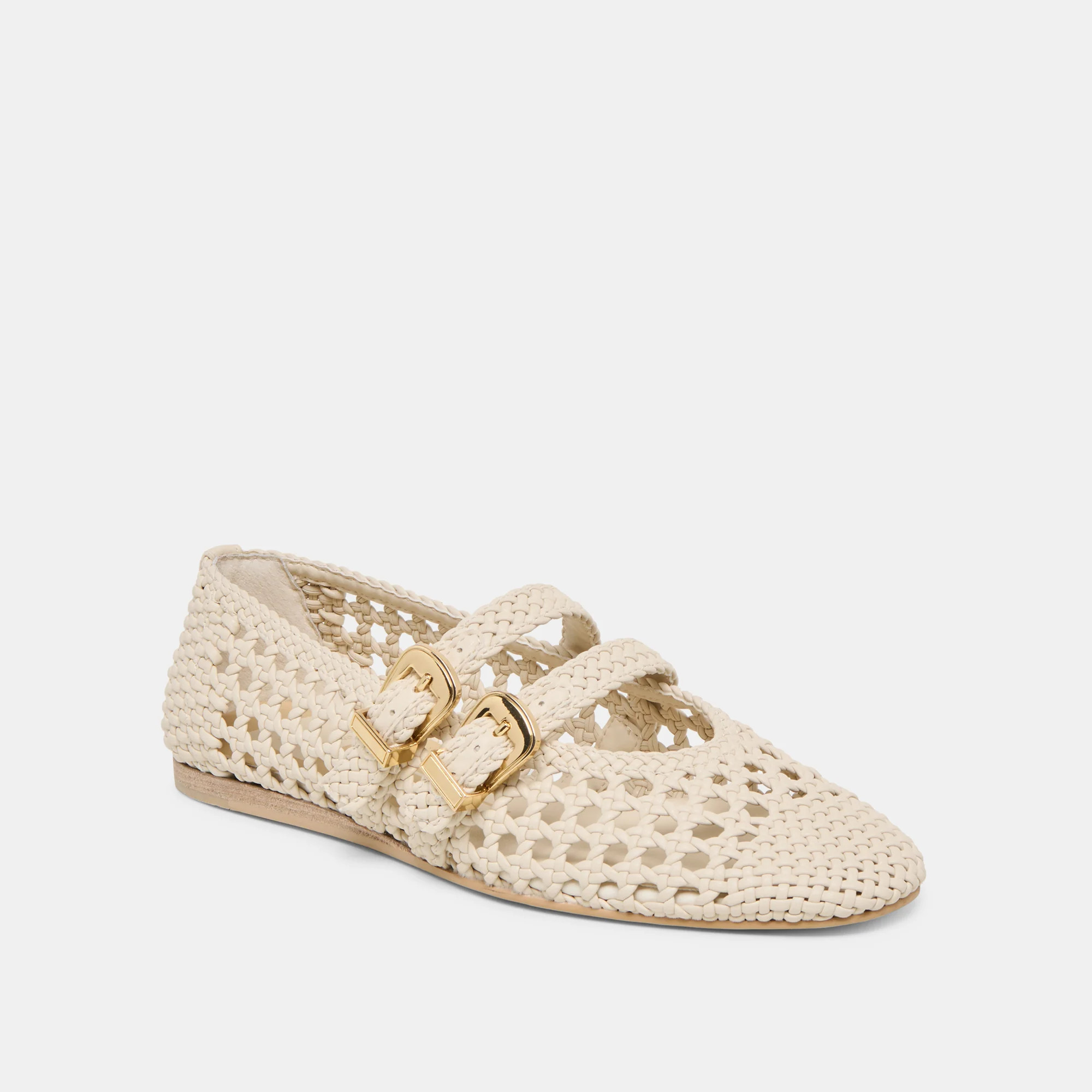 Baylee Woven Ballet Flats Creme Woven Stella | DolceVita.com