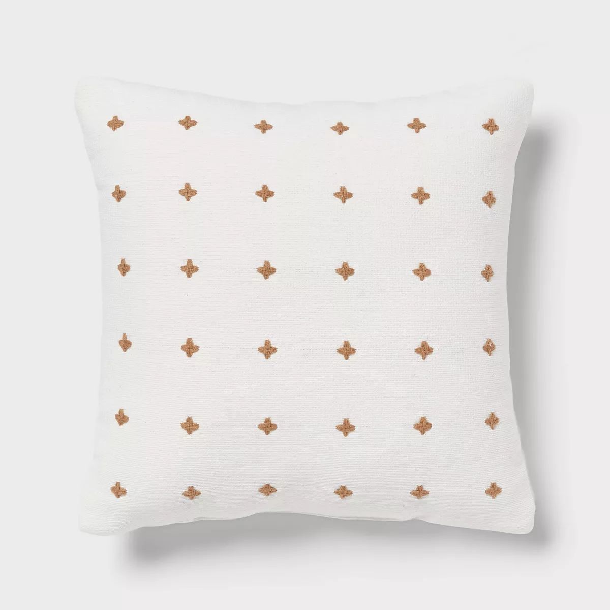 Mod Plus Stitch Square Edge Pillow Ivory/Light Brown - Threshold™ | Target