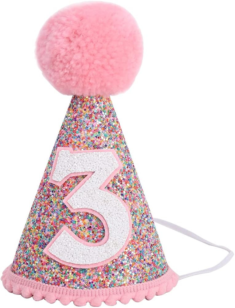 Birthday Rainbow Cone Hat - Glitter Birthday Hat , Rainbow Birthday Party Decorations | Amazon (US)