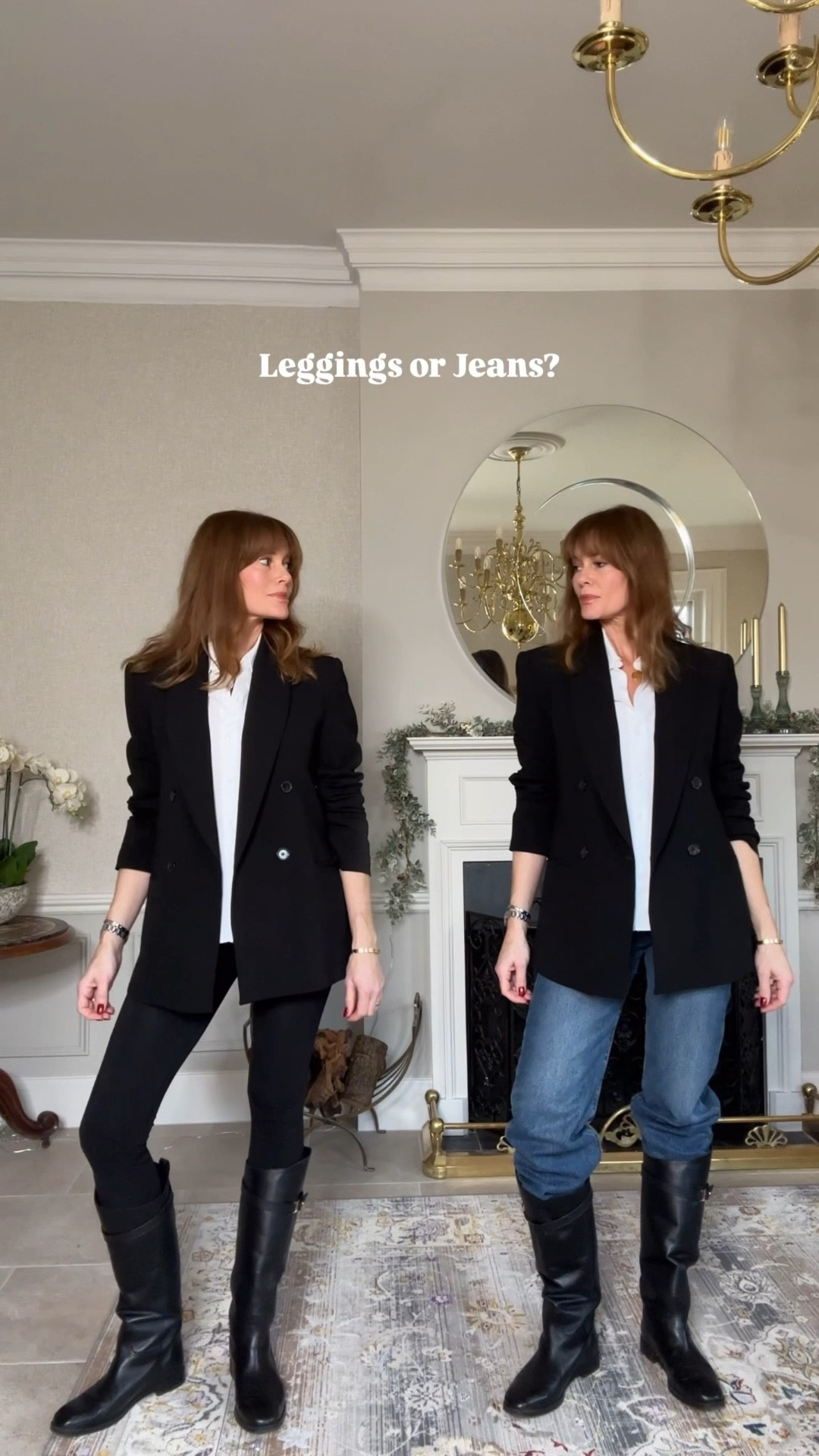Leggings or jeans with knee high boots

#LTKuk #LTKstyletip #LTKwinter