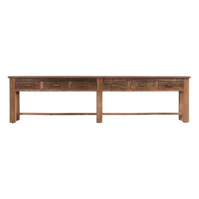 Ezra Reclaimed Wood 6Dwr Console Table Natural | Wayfair North America