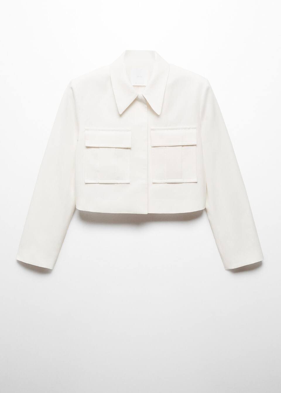 Crop jasje met zakken -  Dames | Mango Nederland | MANGO (NL)