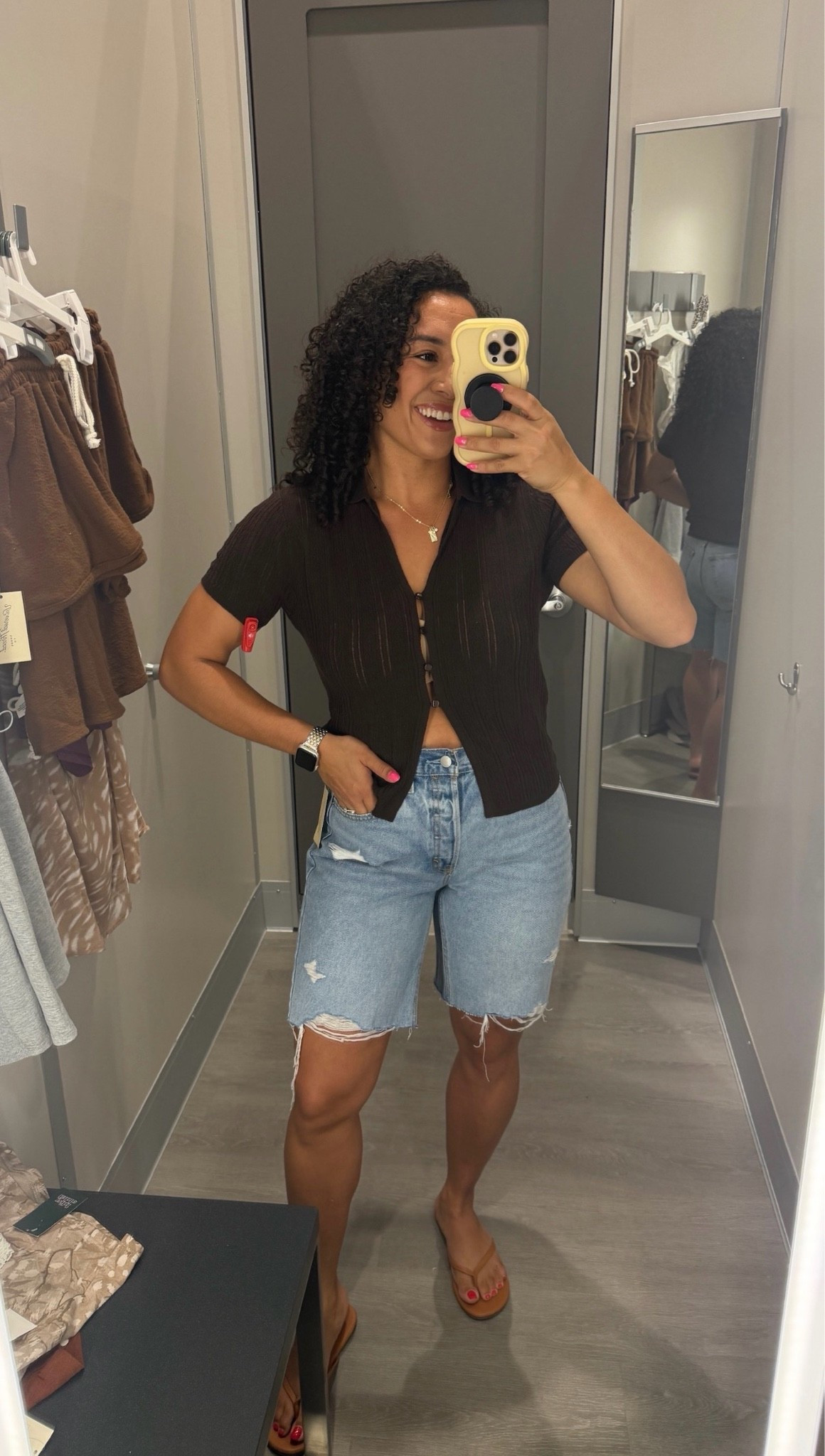 An easy outfit you'll wear on repeat! The zip-front knit top pairs perfectly with denim shorts for a casual, everyday look. Add your favorite sandals or sneakers, and you're ready for anything the day brings.

#LTKdayinmylife #LTKgrwm #LTKootd