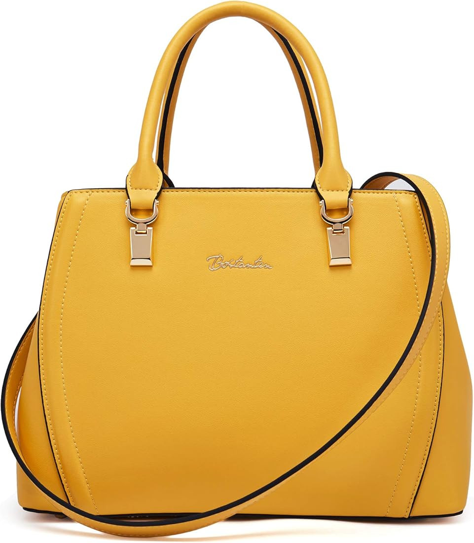 BOSTANTEN Women Leather Handbags Top Handle Satchel Purses Medium | Amazon (US)