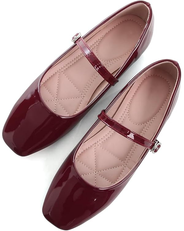 TN TANGNEST Leather Flats for Women Comfortable Square Toe Slip On Flats Soft Work Flats Retro Ma... | Amazon (US)