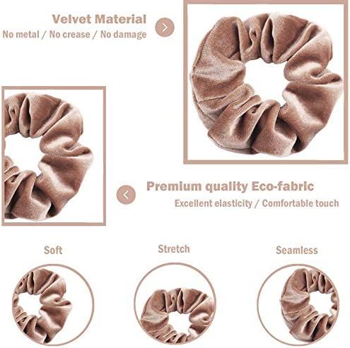 IVARYSS Scrunchies for Women, 12 Pcs Neutral Velvet Scrunchies for Hair, Classic Elastic Thick Sc... | Amazon (US)