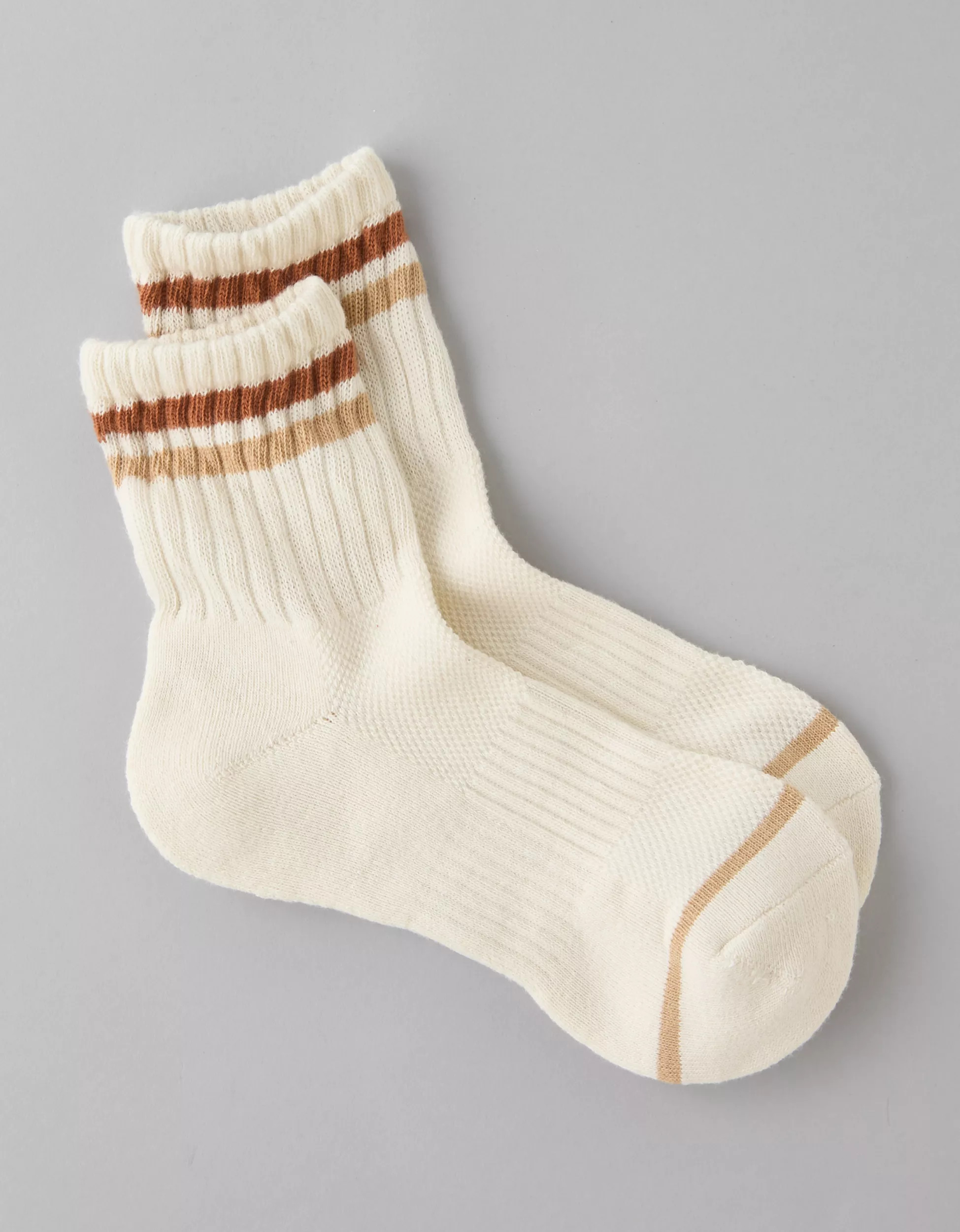 AE Varsity Stripe Cropped Crew Socks | American Eagle Outfitters (US & CA)