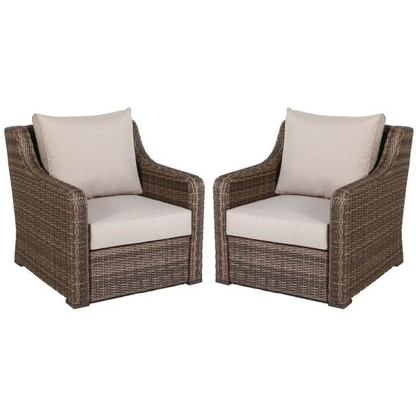 Better Homes & Gardens Hawthorne Park Outdoor Wicker Lounge Chair - Set of 2 | Walmart (US)