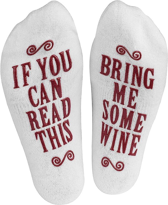 Haute Soiree - Women's Novelty Socks - “If You Can Read This, Bring Me Some” (Wine, Chocolate... | Amazon (US)