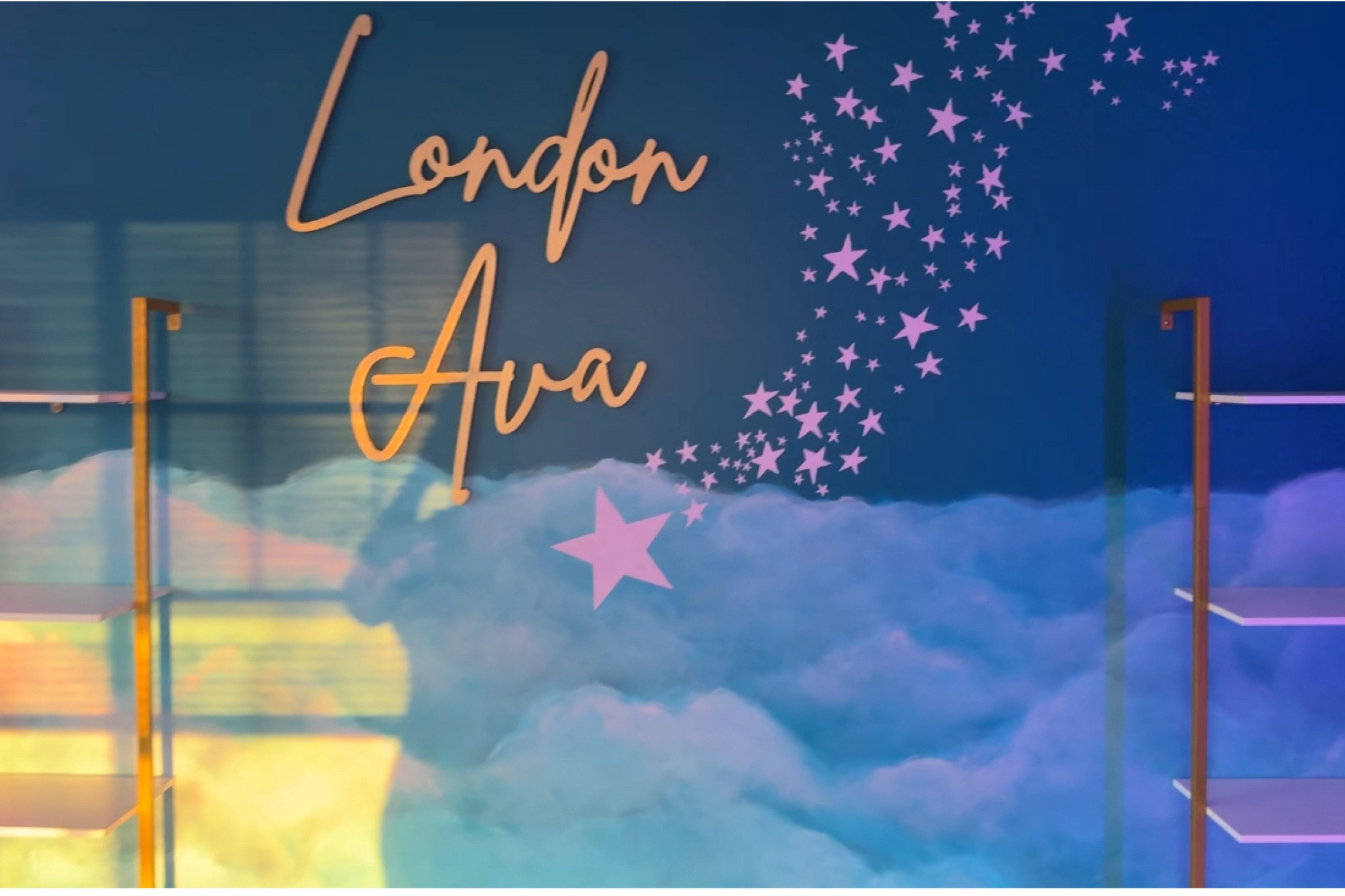 Paint and name details for the Disney channel inspired bedroom accent wall💕