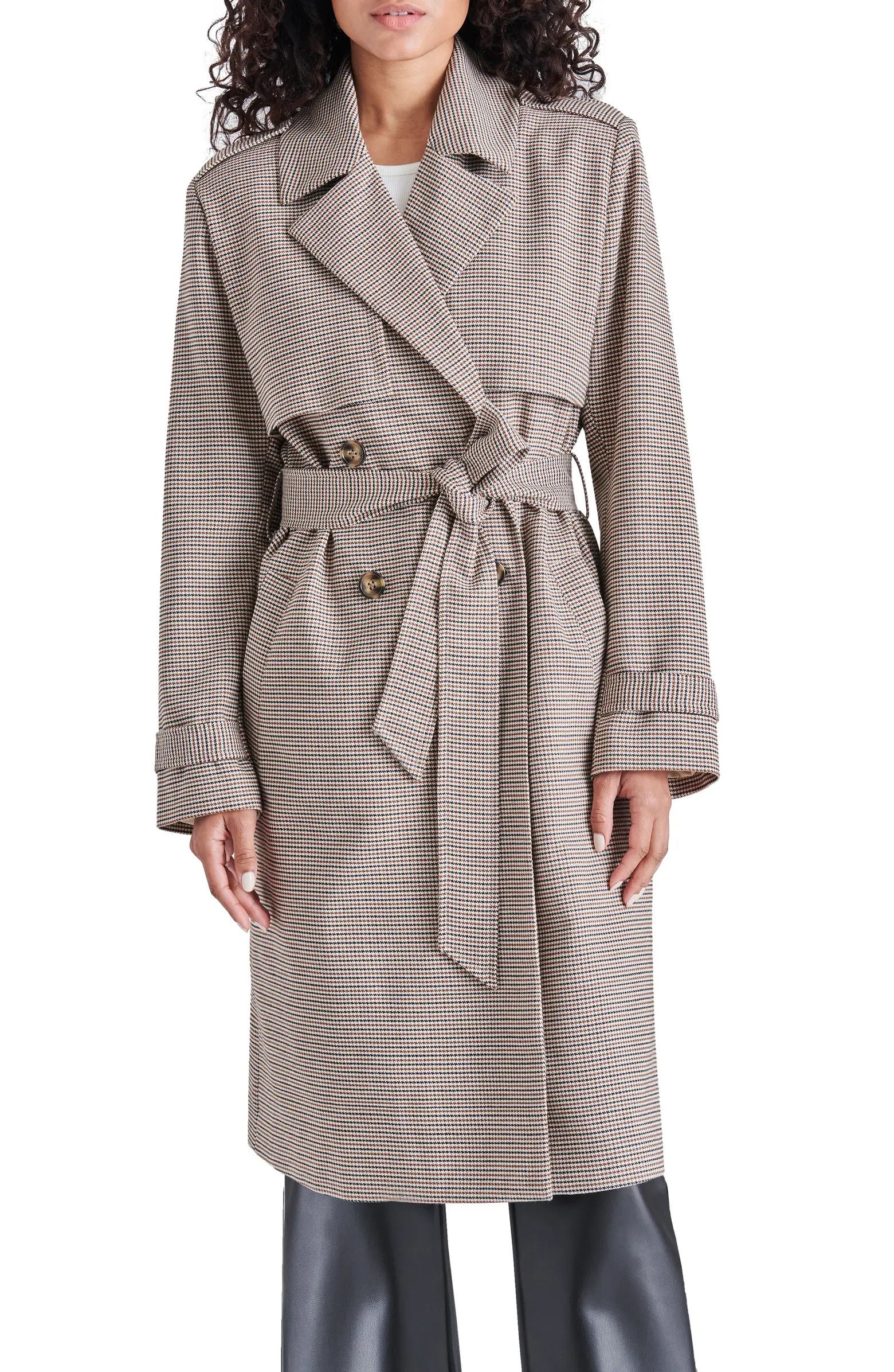 Belted Houndstooth Check Trench Coat | Nordstrom