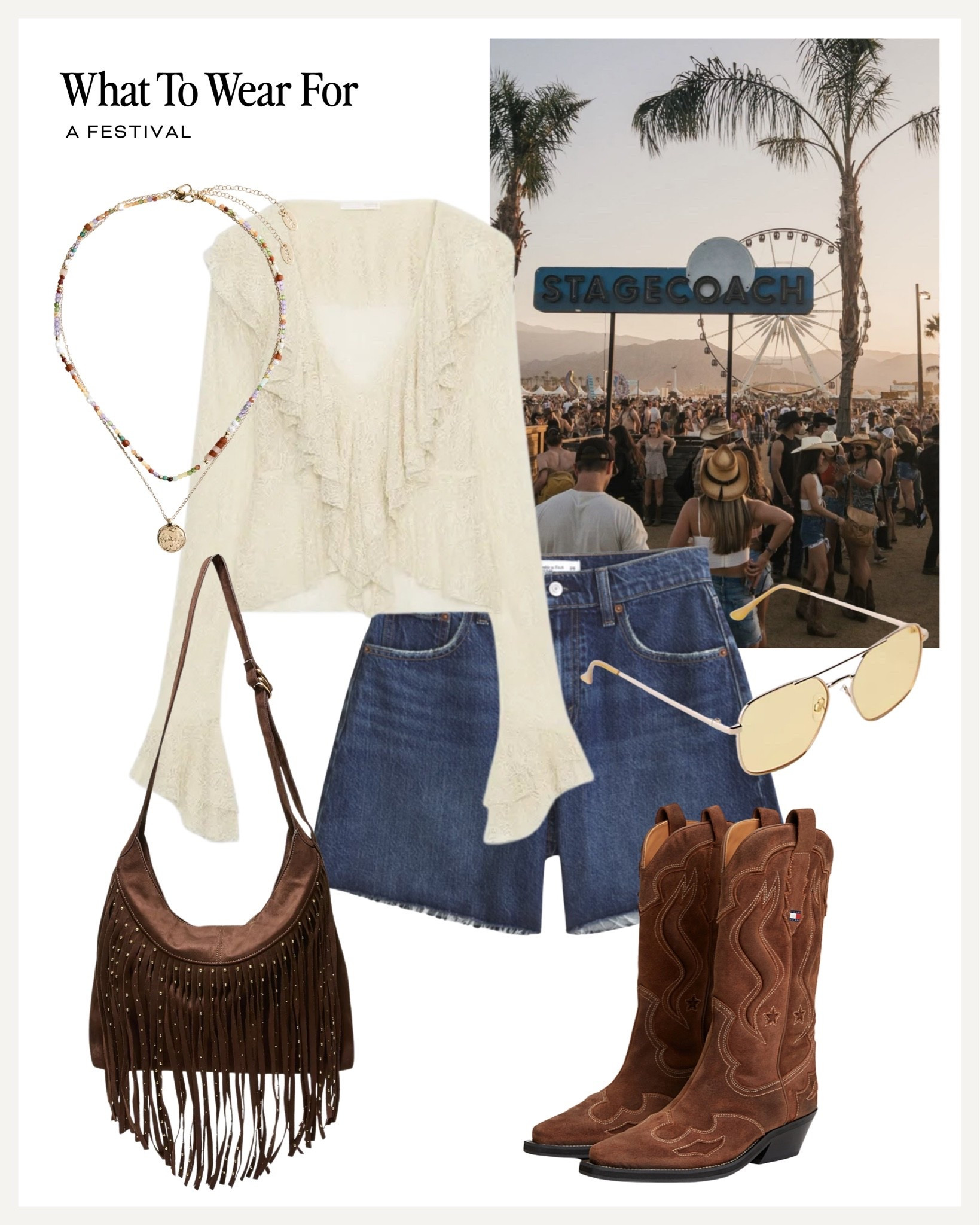 A festival 🏕️ 🎶 

Denim shorts, cowboy boots, suede bag, summer outfits, boho style

#LTKsummer #LTKfestival
