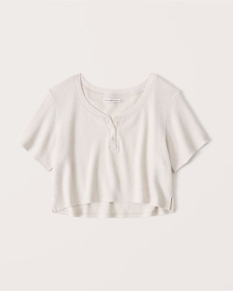 Short-Sleeve Lounge Waffle Henley | Abercrombie & Fitch (US)