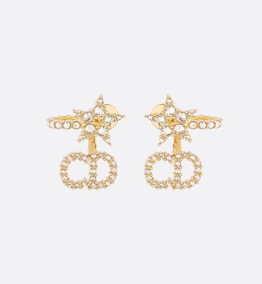 Clair D Lune Earrings Gold-Finish Metal and White CrystalsReference: E1099CDLCY_D301 | Dior Couture