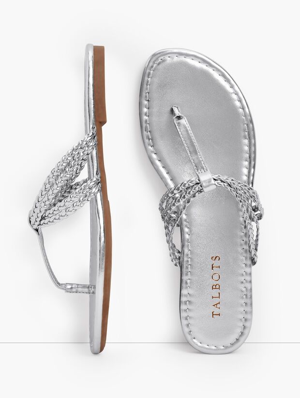 Cece Braided Flip Flops - Metallic | Talbots